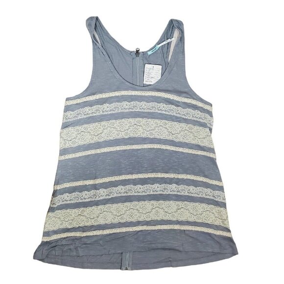 NEW Urban Outfitters Kimchi Blue Womens Lace Zipper Back Long Tank Top L Gray - Picture 4 of 11